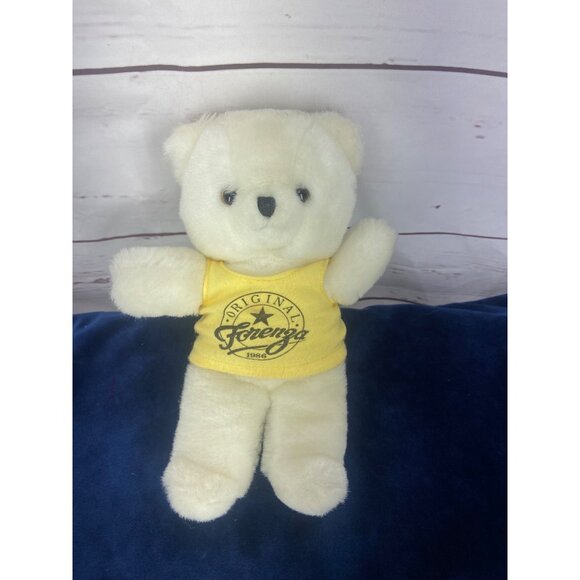 Vintage 1986 Forenza By Applause 9 Inch Plush Stuffed Bear Yellow T‎ Shirt - Picture 1 of 6
